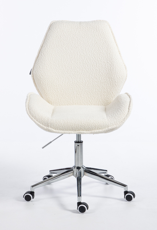 FOTEL HR350K KREMOWY BARANEK CHROMOWANA PODSTAWA