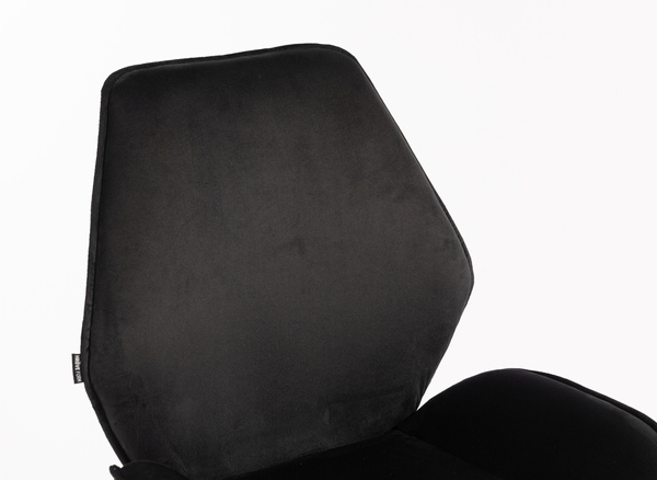 FOTEL HR350KW CZARNY WELUR ZŁOTA PODSTAWA