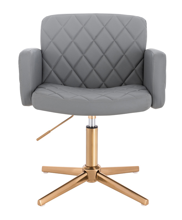 FOTEL HR802CROSS SZARY ZŁOTA PODSTAWA