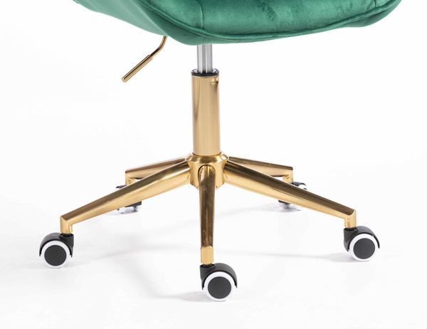 FOTEL HR350K BUTELKOWA ZIELEŃ WELUR ZŁOTA PODSTAWA