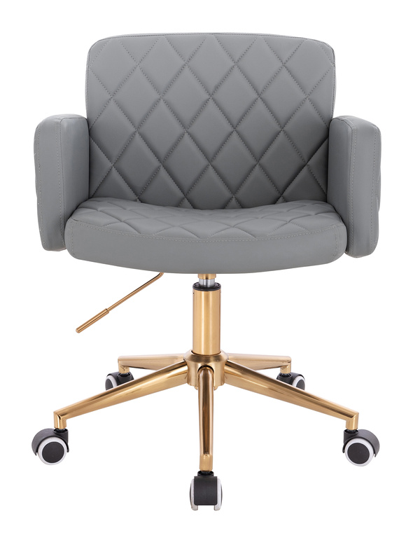FOTEL HR802K SZARY ZŁOTA PODSTAWA