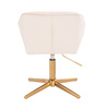 FOTEL HR111CROSS KREMOWY WELUR ZŁOTA PODSTAWA