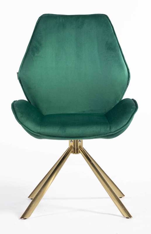 FOTEL HR350 PAJĄK BUTELKOWA ZIELEŃ WELUR ZŁOTA PODSTAWA