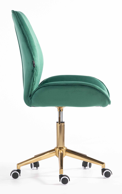 FOTEL HR350K BUTELKOWA ZIELEŃ WELUR ZŁOTA PODSTAWA