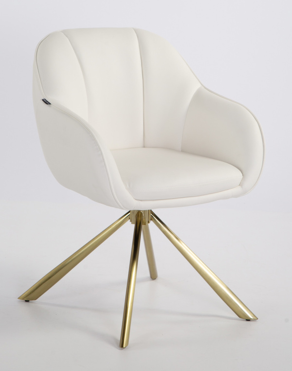 FOTEL HR2055 BIAŁY ZŁOTY PAJĄK