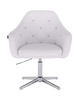 FOTEL HR830 BIAŁA SKÓRA CROSS CHROM