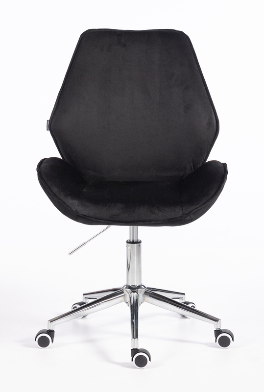 FOTEL HR350K CZARNY WELUR CHROMOWANA PODSTAWA