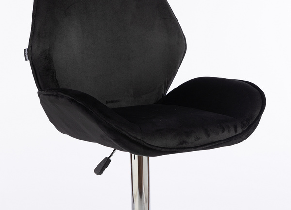 FOTEL HR350W CZARNY WELUR CHROMOWANA PODSTAWA