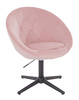 FOTEL HR8516CROSS PUDROWY RÓŻ WELUR CZARNA PODSTAWA