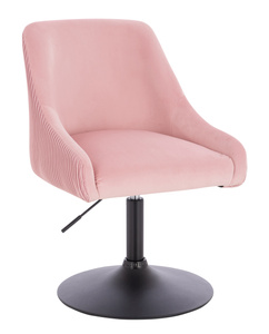FOTEL HR920N PUDROWY RÓŻ WELUR CZARNA PODSTAWA
