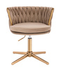 FOTEL HR450CROSS LATTE WELUR ZŁOTA PODSTAWA