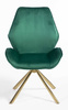 FOTEL HR350 PAJĄK BUTELKOWA ZIELEŃ WELUR ZŁOTA PODSTAWA