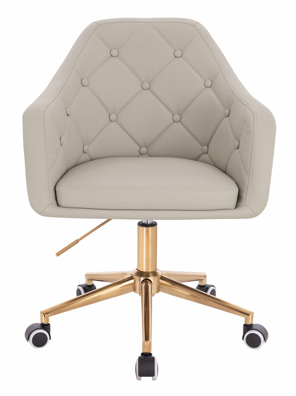 HOKER HR831K ECRU EKOSKÓRA PREMIUM SOFT ZŁOTA PODSTAWA