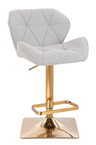 FOTEL HR111KW SZARY BARANEK ZŁOTA PODSTAWA