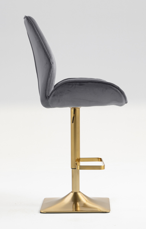 FOTEL HR350KW GRAFITOWY WELUR ZŁOTA PODSTAWA