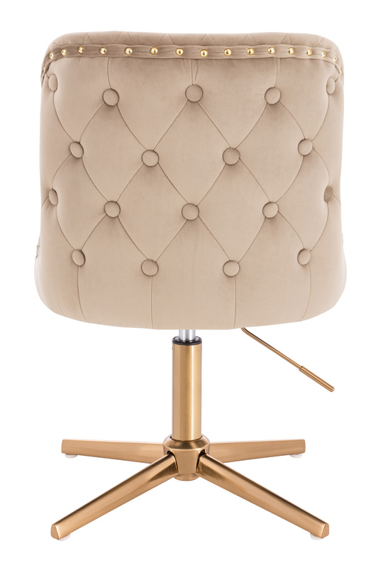 FOTEL HR940CROSS LATTE WELUR ZŁOTA PODSTAWA