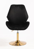 FOTEL HR350N CZARNY WELUR ZŁOTA PODSTAWA