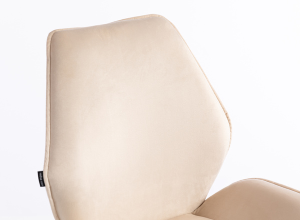 FOTEL HR350K KREMOWY WELUR CHROMOWANA PODSTAWA