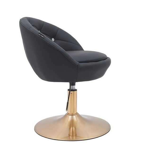 FOTEL HR948N CZARNY EKOSKÓRA ZŁOTA PODSTAWA