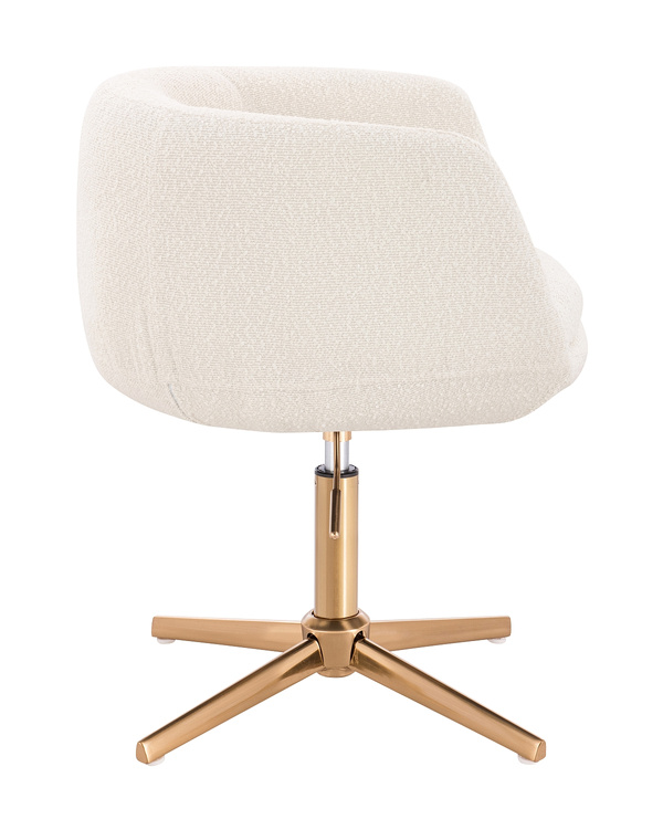 FOTEL HR333CROSS KREMOWY BARANEK ZŁOTA PODSTAWA