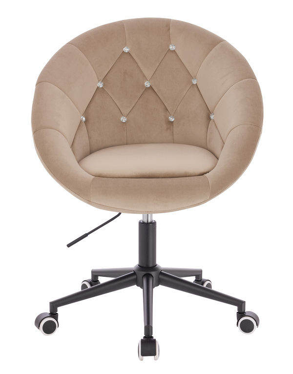 FOTEL HR8516CK LATTE WELUR CZARNA PODSTAWA