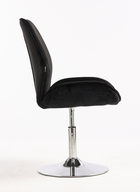 FOTEL HR350N CZARNY WELUR CHROMOWANA PODSTAWAN