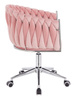 FOTEL HR750K PUDROWY RÓŻ WELUR CHROMOWANA PODSTAWA