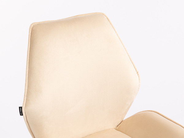 FOTEL HR350N KREMOWY WELUR ZŁOTA PODSTAWA