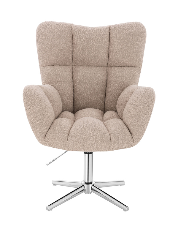 FOTEL HR650CROSS LATTE BARANEK CHROMOWANA PODSTAWA