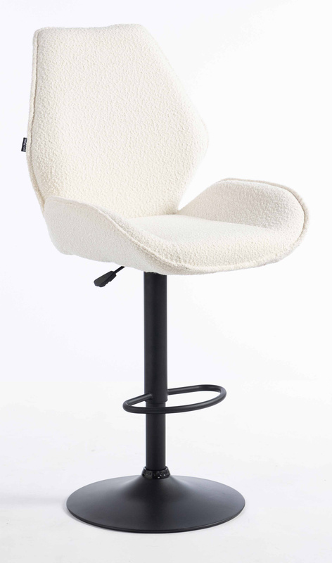 FOTEL HR350W KREMOWY BARANEK CZARNA PODSTAWA