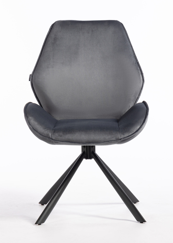 FOTEL HR350 PAJĄK GRAFITOWY WELUR CZARNA PODSTAWA