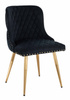 HR940 KRZESŁO ZŁOTE NOGI CZARNY WELUR