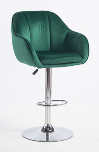 HOKER HR2055W BUTELKOWA ZIELEŃ WELUR CHROMOWANA PODSTAWA