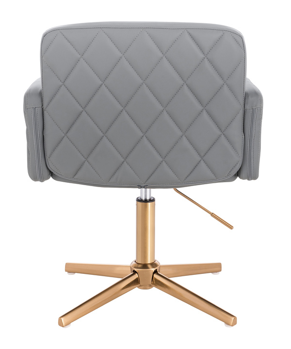 FOTEL HR802CROSS SZARY ZŁOTA PODSTAWA