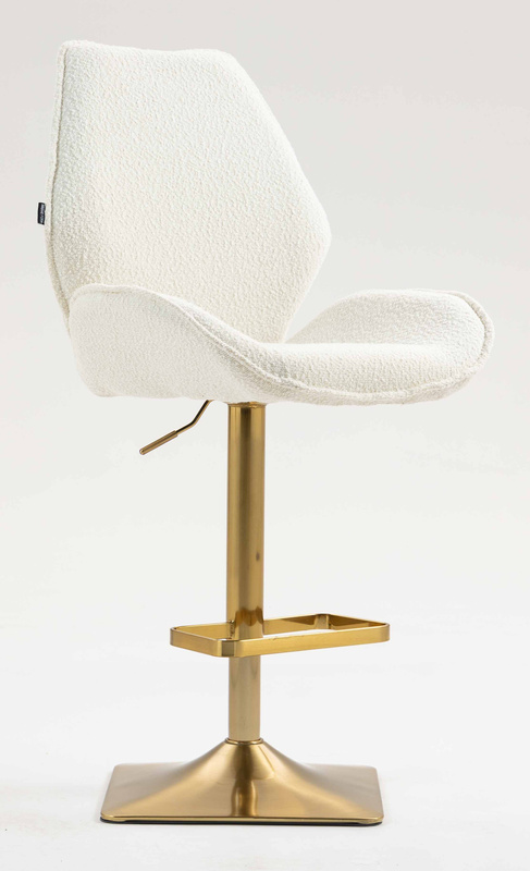 FOTEL HR350KW KREMOWY BARANEK ZŁOTA PODSTAWA