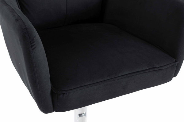 HOKER HR250W CZARNY WELUR  CHROMOWANA PODSTAWA