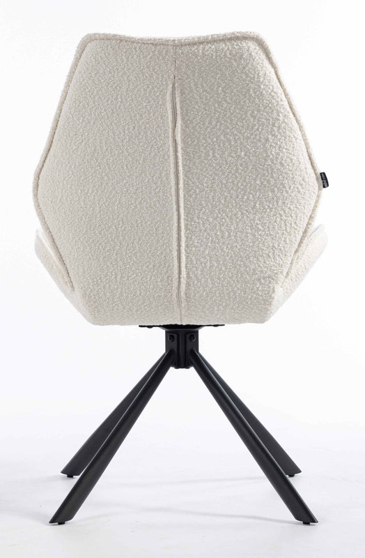 FOTEL HR350 PAJĄK KREMOWY BARANEK CZARNA PODSTAWA