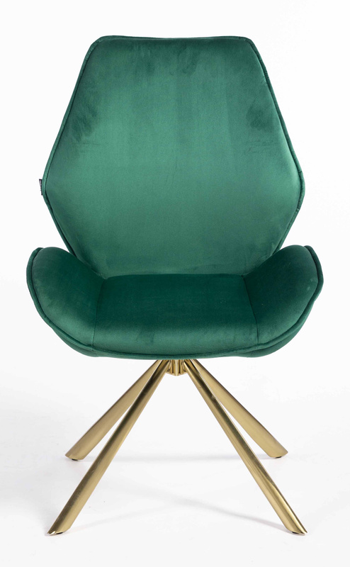 FOTEL HR350 PAJĄK BUTELKOWA ZIELEŃ WELUR ZŁOTA PODSTAWA