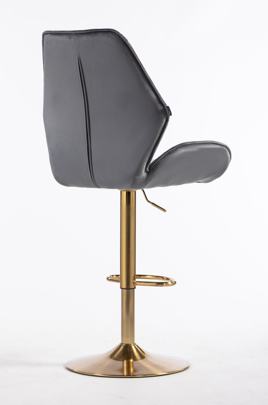 FOTEL HR350W GRAFITOWY WELUR ZŁOTA PODSTAWA