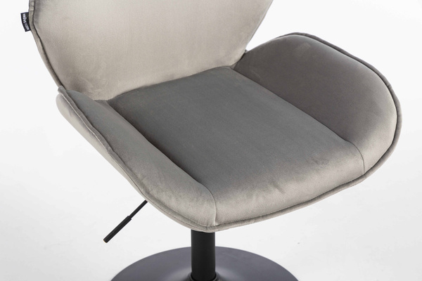 FOTEL HR350N STALOWY WELUR CZARNA PODSTAWA