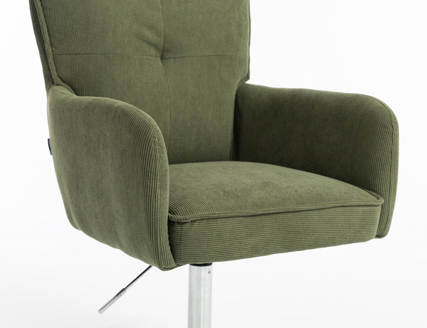 HOKER HR250CROSS ZIELONY SZAŁWIA PREMIUM CORD SZTRUKS CHROMOWANA PODSTAWA