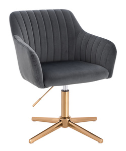 FOTEL HR190CROSS GRAFITOWY WELUR ZŁOTA PODSTAWA