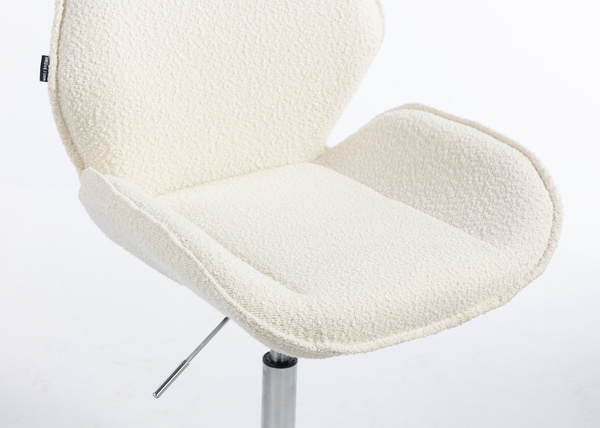 FOTEL HR350N KREMOWY BARANEK CHROMOWANA PODSTAWA