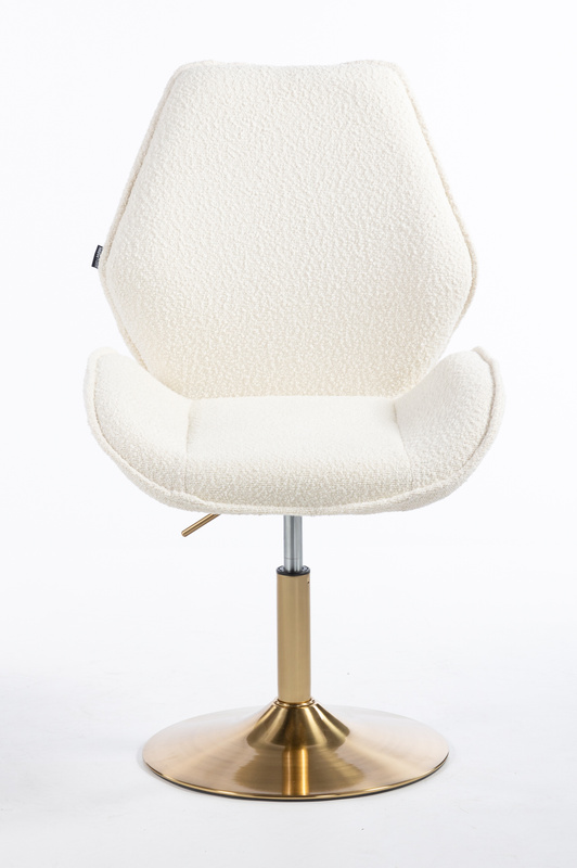 FOTEL HR350N KREMOWY BARANEK ZŁOTA PODSTAWA