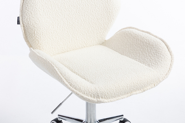 FOTEL HR350K KREMOWY BARANEK CHROMOWANA PODSTAWA