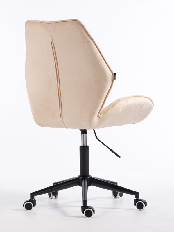 FOTEL HR350K KREMOWY WELUR CZARNA PODSTAWA