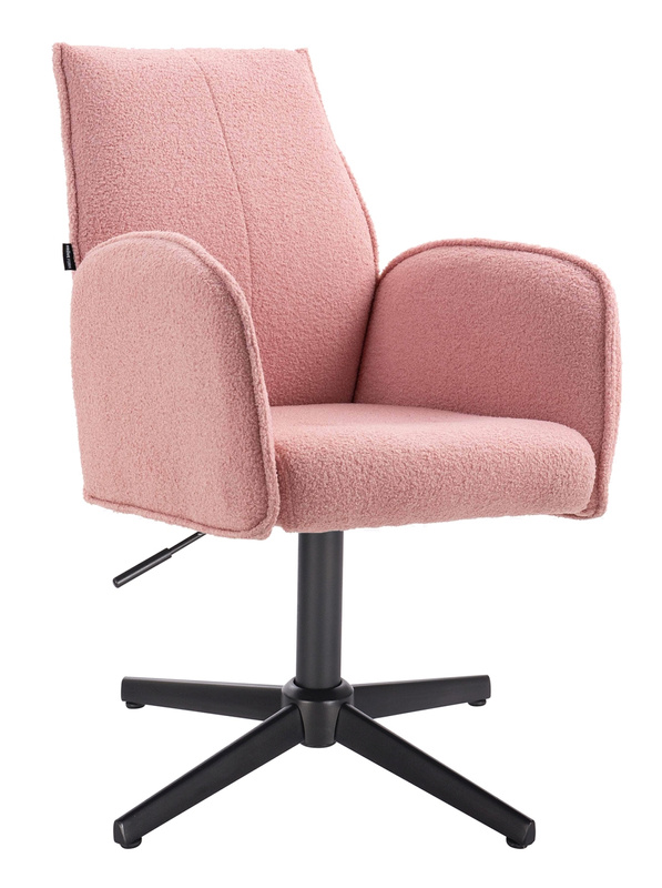 FOTEL HR280CROSS PUDROWY RÓŻ BARANEK CZARNA PODSTAWA