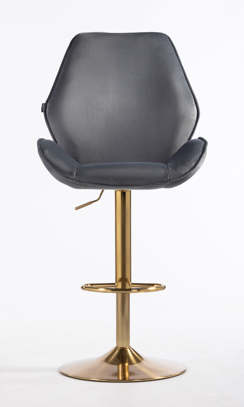 FOTEL HR350W GRAFITOWY WELUR ZŁOTA PODSTAWA