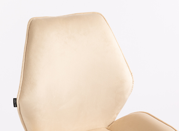 FOTEL HR350N KREMOWY WELUR CZARNA PODSTAWA