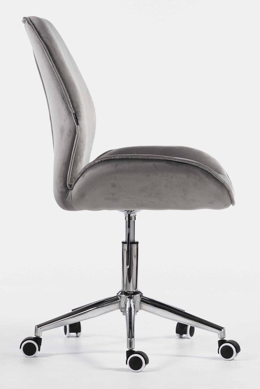 FOTEL HR350K STALOWY WELUR CHROMOWANA PODSTAWA